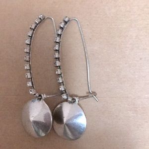 Rachel Roy Contemporary Casual Rhinestone Earrings Stainless Steel Shepherd Hook